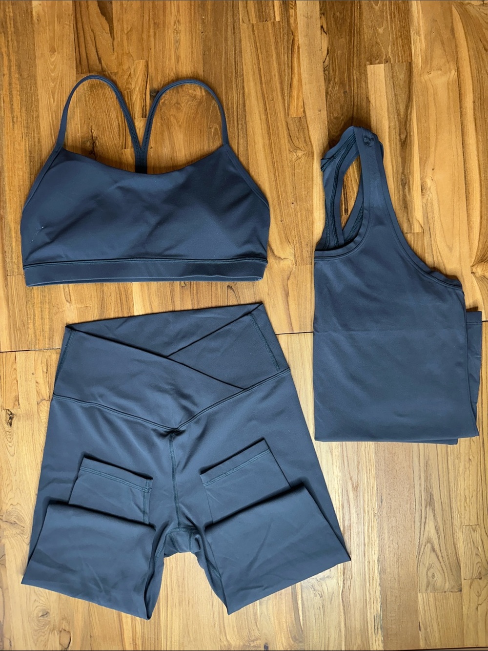 CRZ YOGA Butterluxe 3-Piece Workout Set – Melanite – Size Large